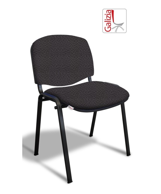 50N SEDIA FISSA  RIVESTITA CON TELAIO IN ACCIAIO NERO