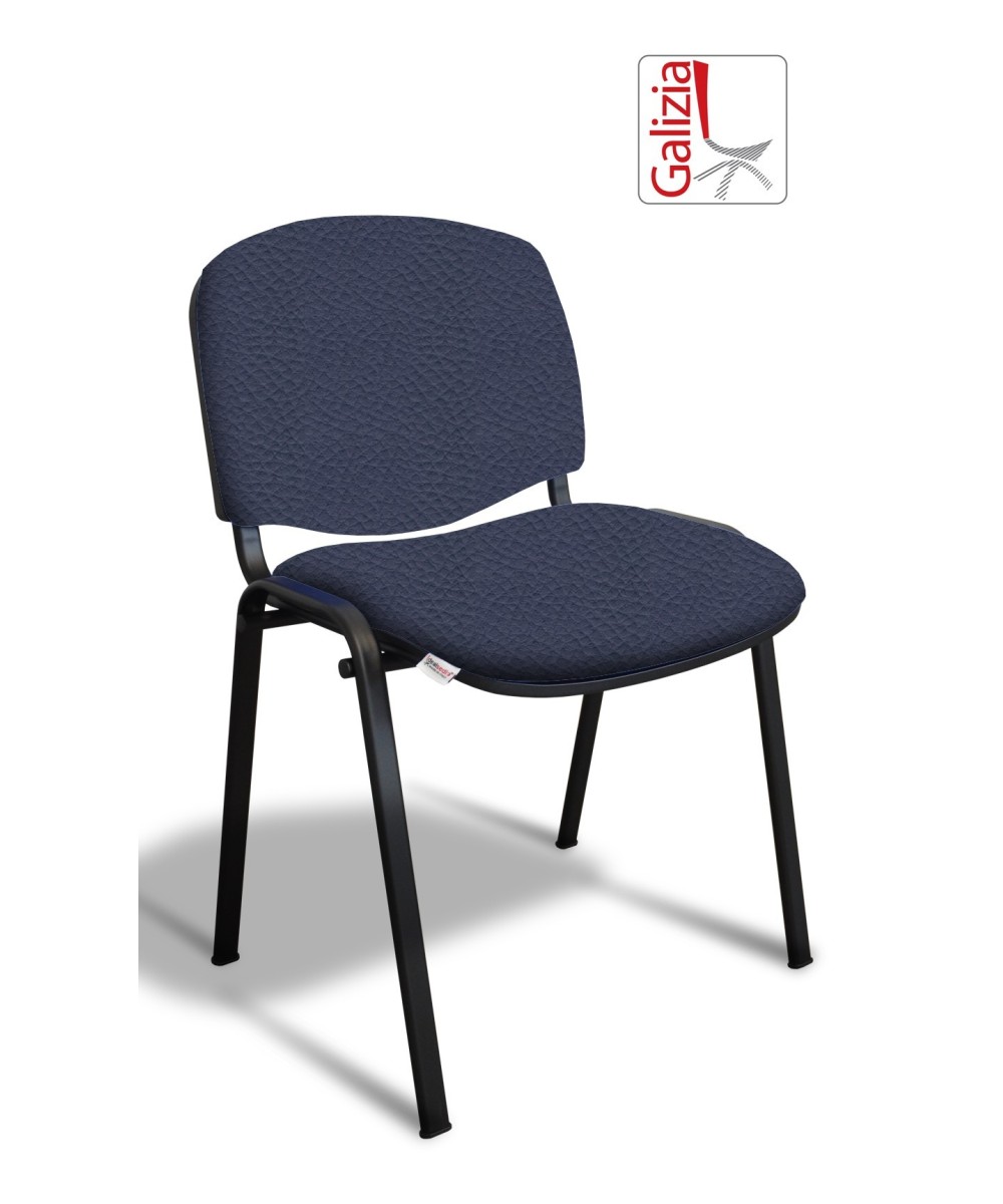 50N SEDIA FISSA  RIVESTITA CON TELAIO IN ACCIAIO NERO