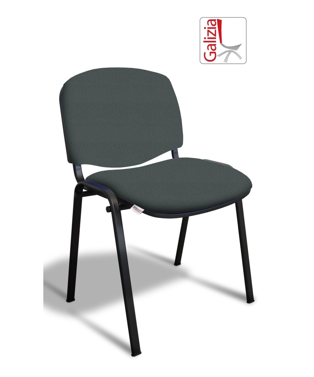 50N SEDIA FISSA  RIVESTITA CON TELAIO IN ACCIAIO NERO