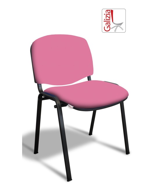 50N SEDIA FISSA  RIVESTITA CON TELAIO IN ACCIAIO NERO