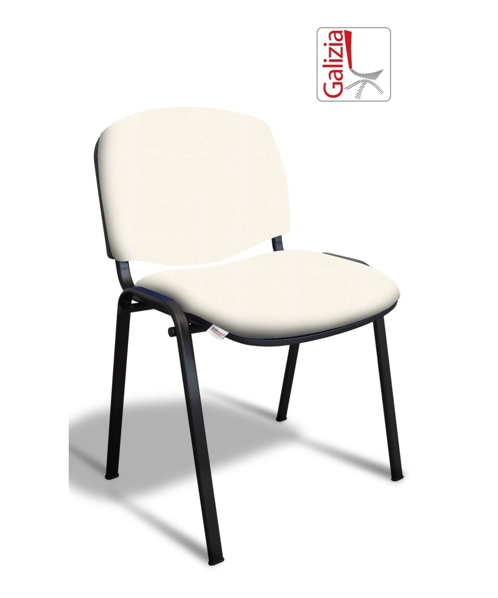 50N SEDIA FISSA  RIVESTITA CON TELAIO IN ACCIAIO NERO