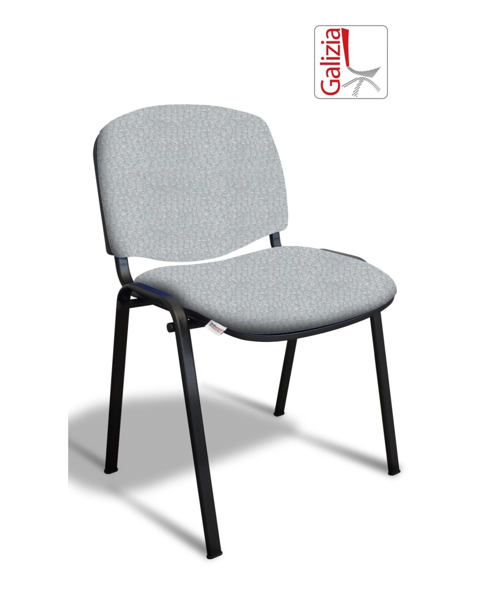 50N SEDIA FISSA  RIVESTITA CON TELAIO IN ACCIAIO NERO