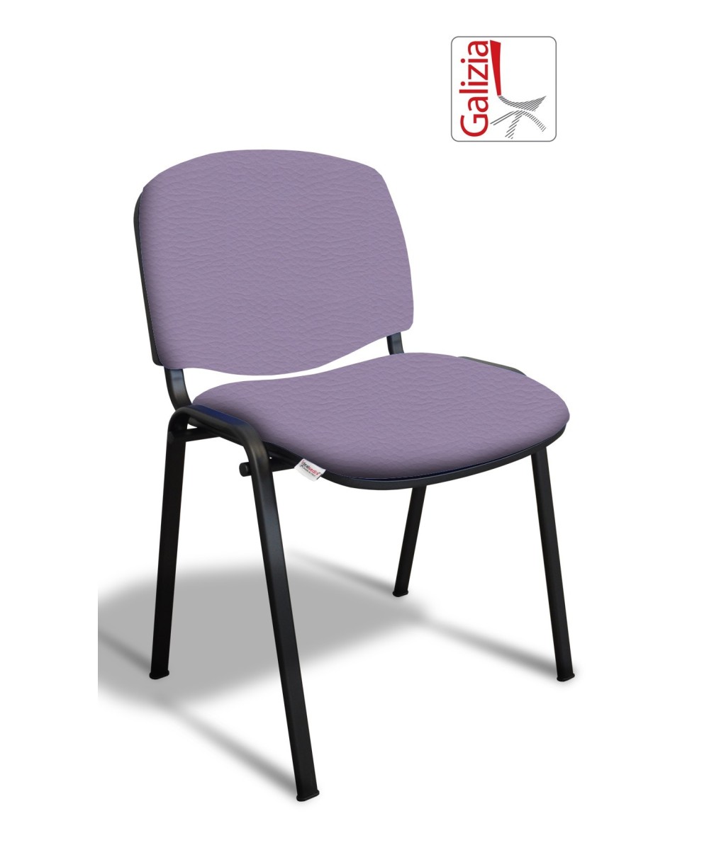 50N SEDIA FISSA  RIVESTITA CON TELAIO IN ACCIAIO NERO