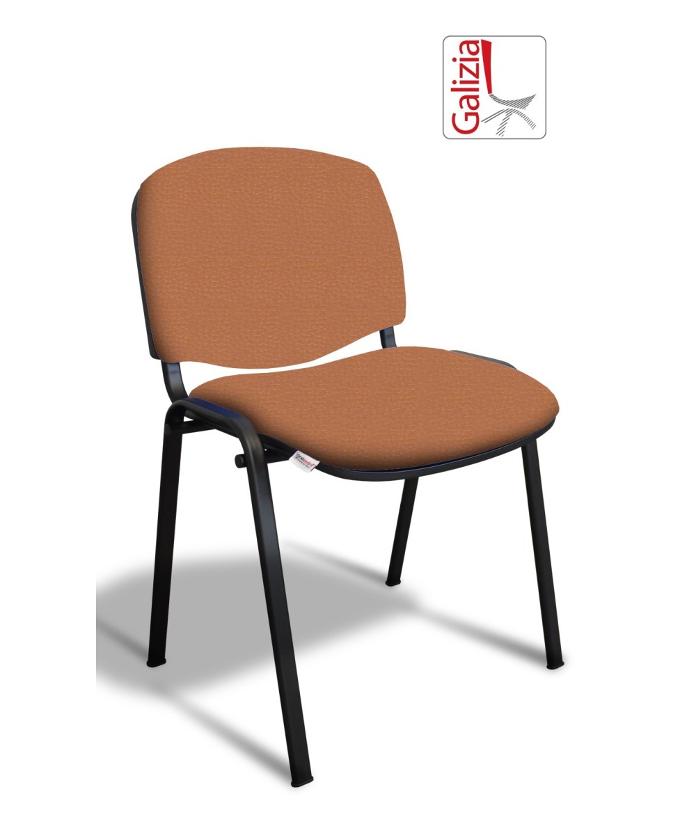 50N SEDIA FISSA  RIVESTITA CON TELAIO IN ACCIAIO NERO