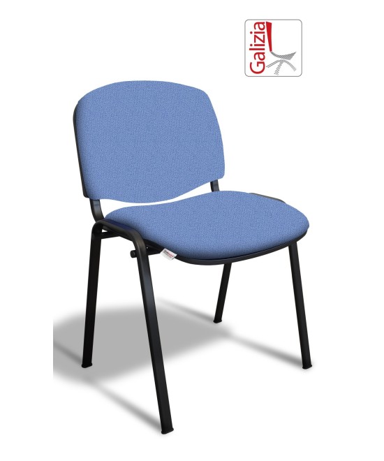 50N SEDIA FISSA  RIVESTITA CON TELAIO IN ACCIAIO NERO