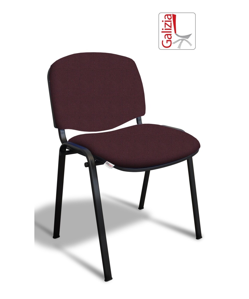 50N SEDIA FISSA  RIVESTITA CON TELAIO IN ACCIAIO NERO