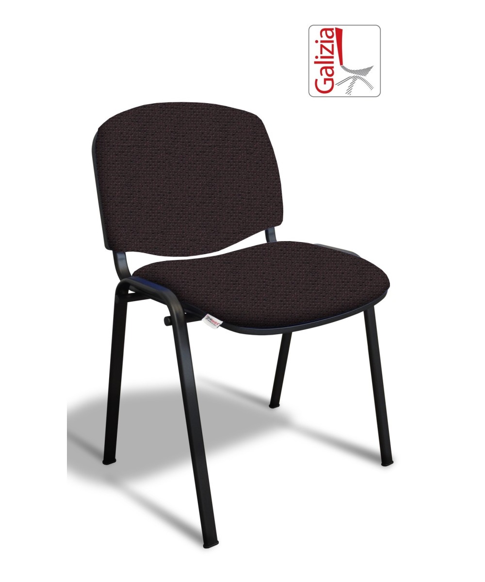 50N SEDIA FISSA  RIVESTITA CON TELAIO IN ACCIAIO NERO