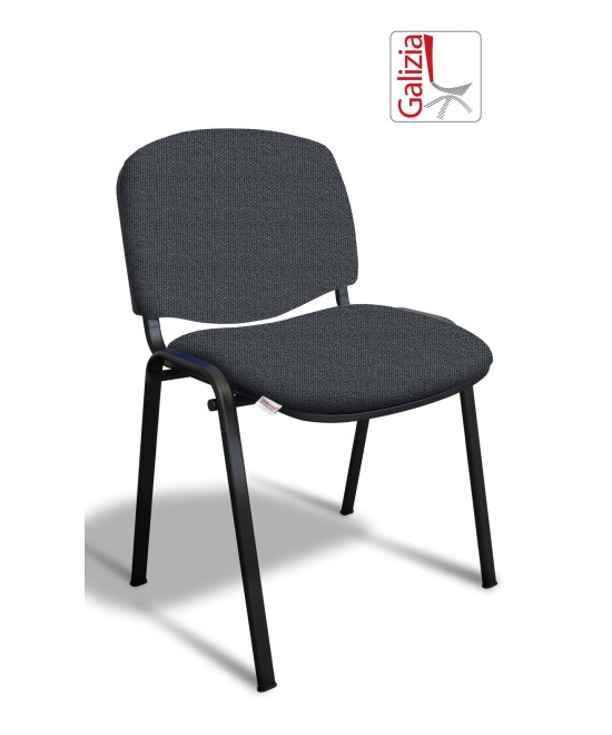 50N SEDIA FISSA  RIVESTITA CON TELAIO IN ACCIAIO NERO