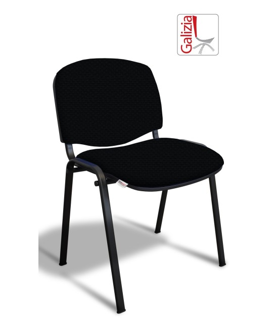 50N SEDIA FISSA  RIVESTITA CON TELAIO IN ACCIAIO NERO