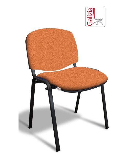 50N SEDIA FISSA  RIVESTITA CON TELAIO IN ACCIAIO NERO