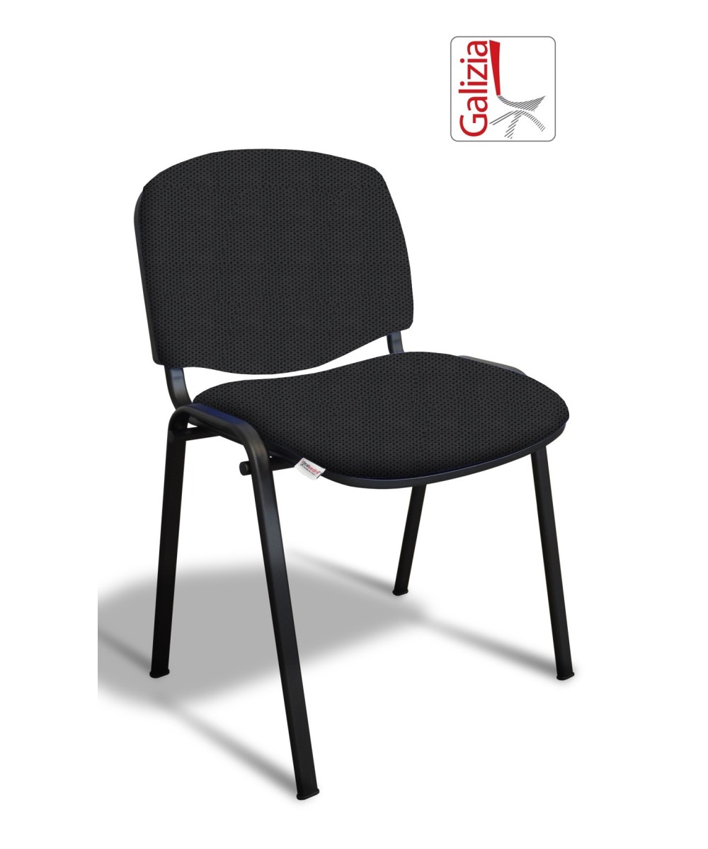 50N SEDIA FISSA  RIVESTITA CON TELAIO IN ACCIAIO NERO
