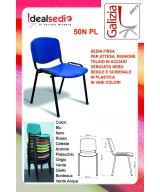 50N PL SEDIA FISSA IN PLASTICA CON TELAIO NERO