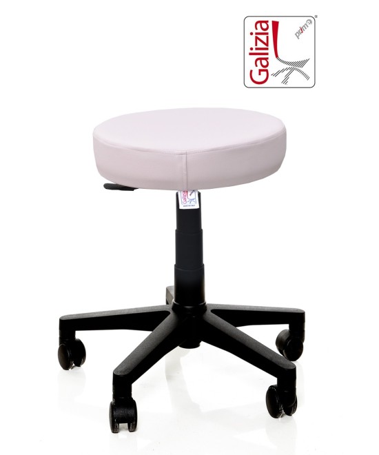 S11N SGABELLO BASSO  IN FINTA PELLE CON BASE IN PLASTICA NERA