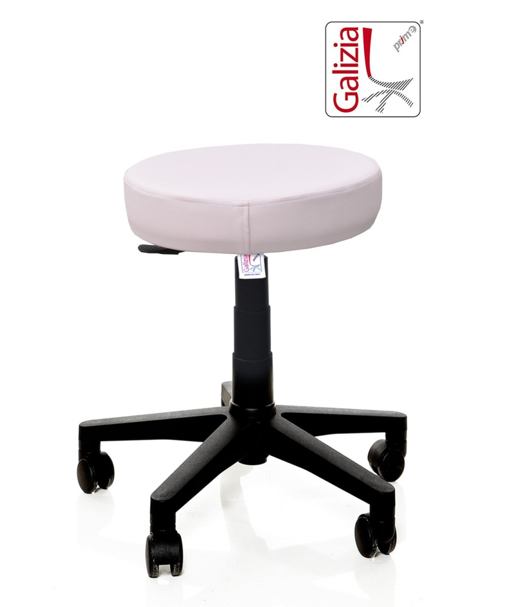 S11N SGABELLO BASSO  IN FINTA PELLE CON BASE IN PLASTICA NERA