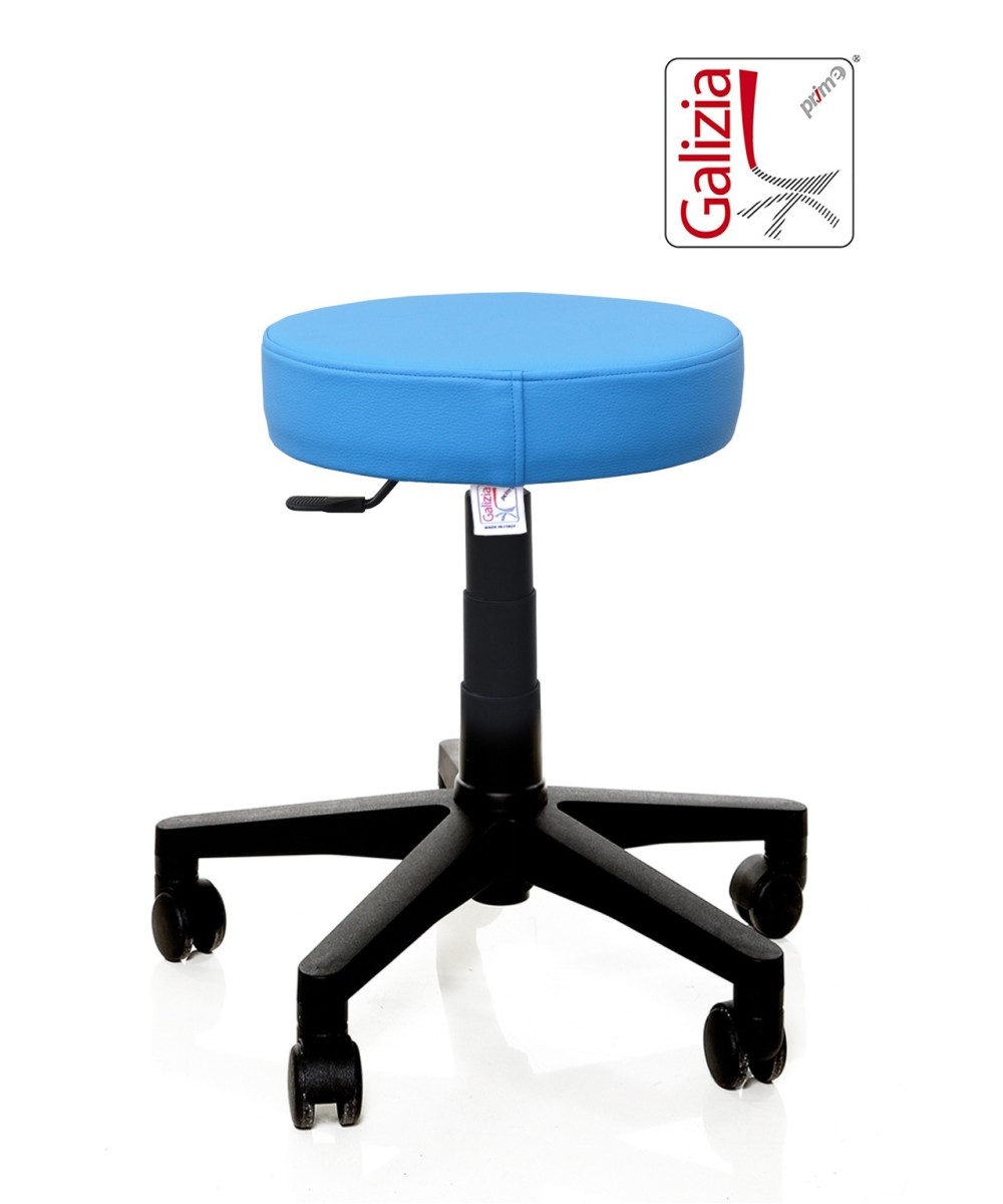 S11N SGABELLO BASSO  IN FINTA PELLE CON BASE IN PLASTICA NERA