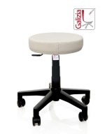 S11N SGABELLO BASSO  IN FINTA PELLE CON BASE IN PLASTICA NERA