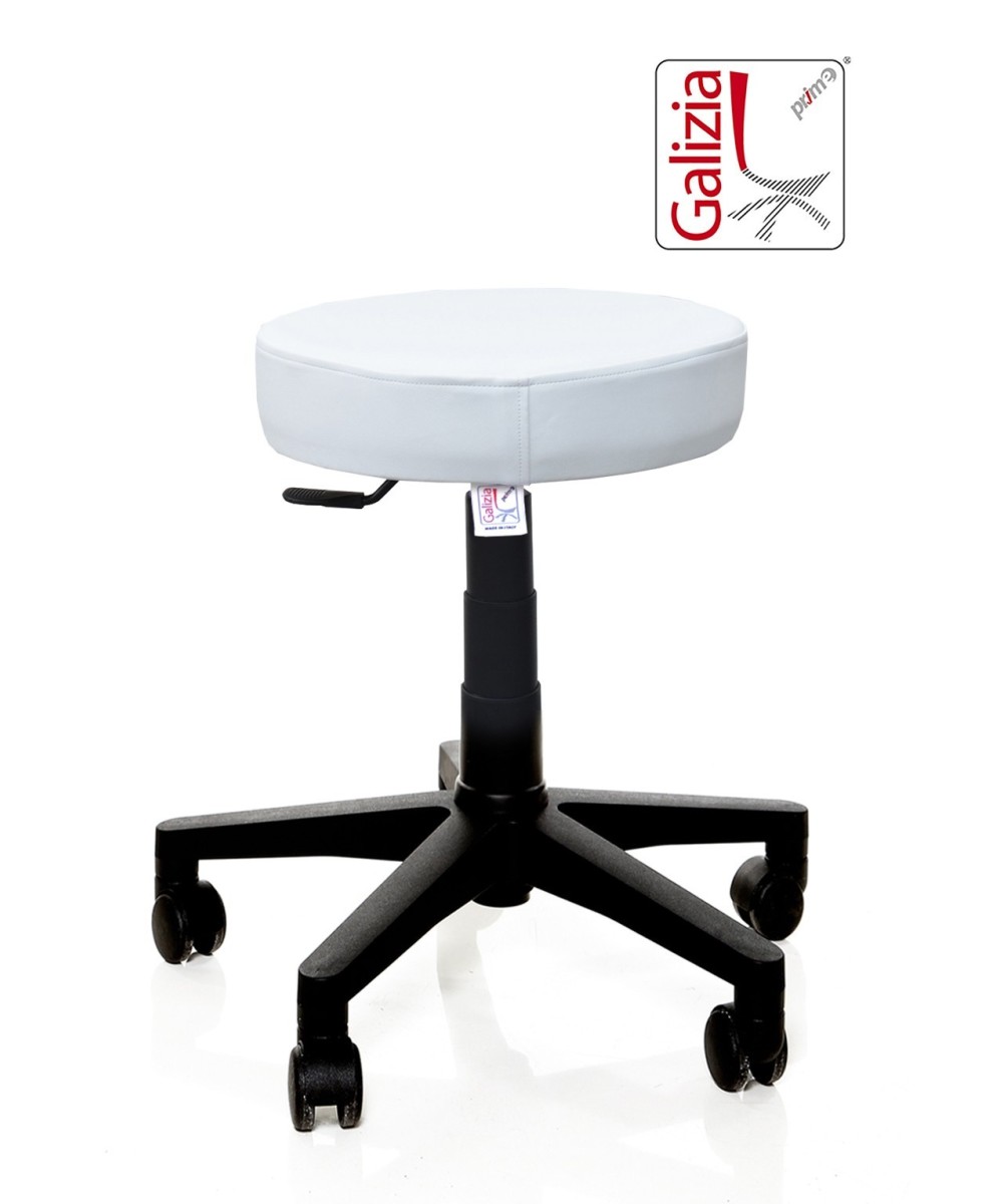 S11N SGABELLO BASSO  IN FINTA PELLE CON BASE IN PLASTICA NERA