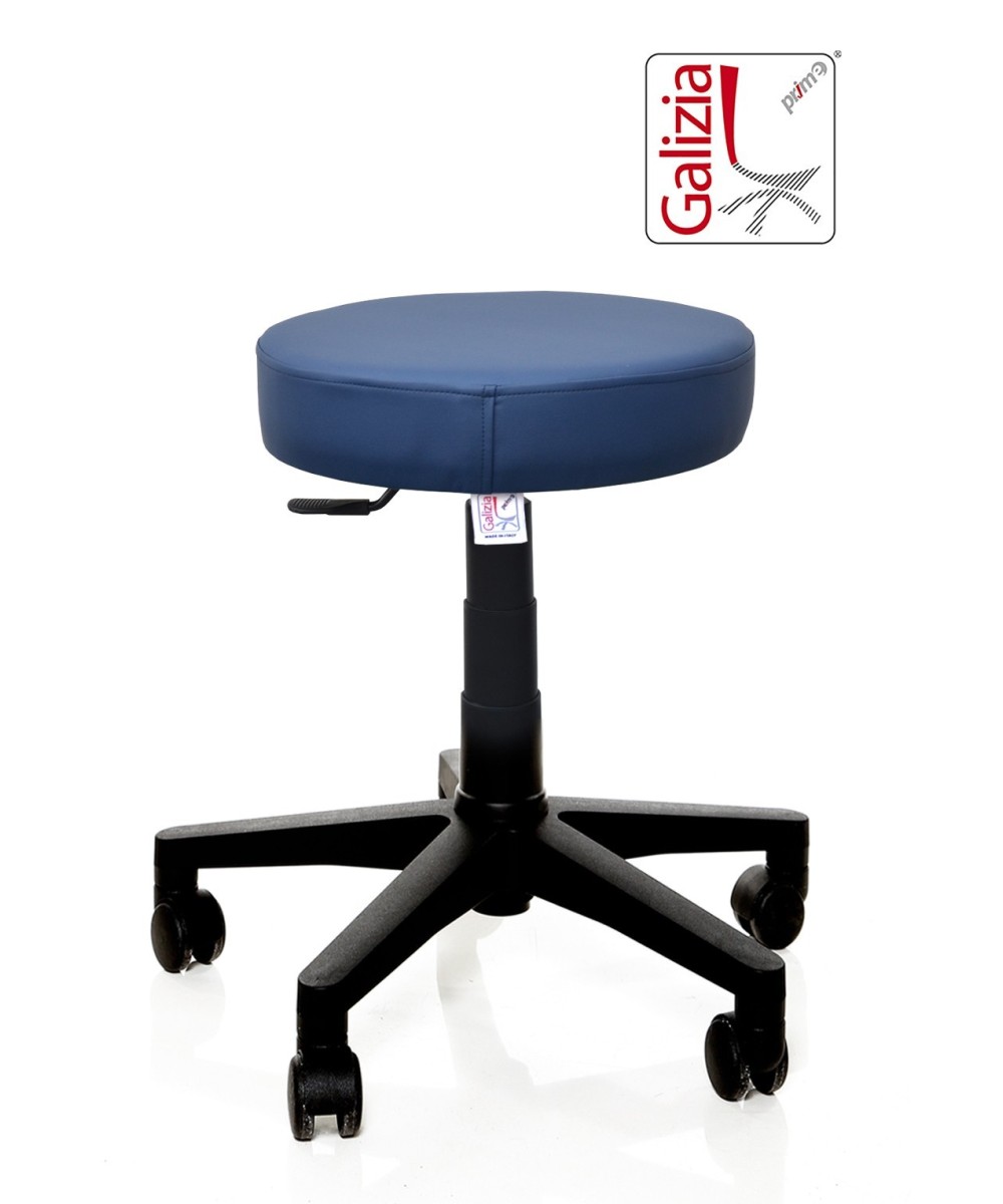 S11N SGABELLO BASSO  IN FINTA PELLE CON BASE IN PLASTICA NERA