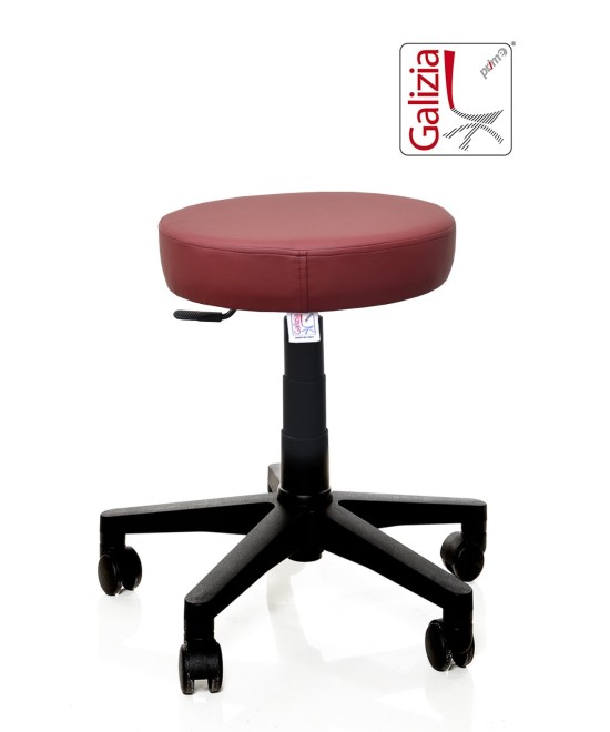 S11N SGABELLO BASSO  IN FINTA PELLE CON BASE IN PLASTICA NERA