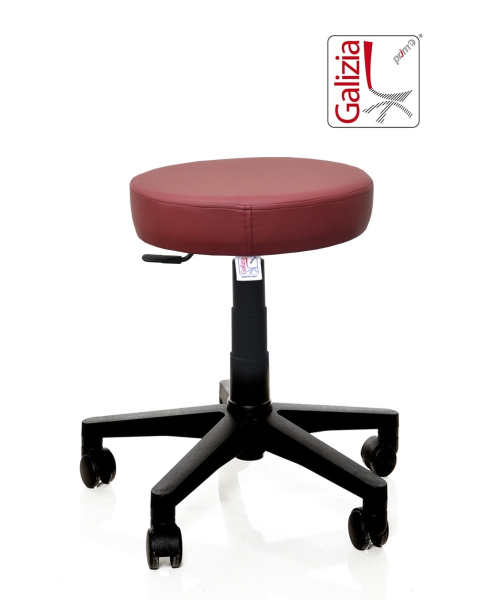 S11N SGABELLO BASSO  IN FINTA PELLE CON BASE IN PLASTICA NERA