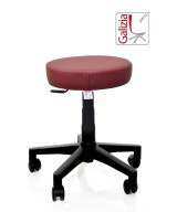 S11N SGABELLO BASSO  IN FINTA PELLE CON BASE IN PLASTICA NERA