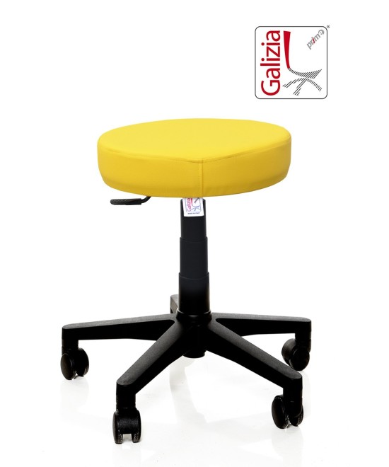 S11N SGABELLO BASSO  IN FINTA PELLE CON BASE IN PLASTICA NERA