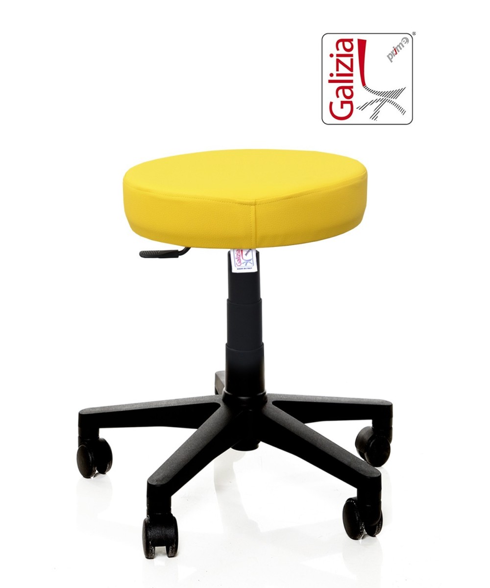 S11N SGABELLO BASSO  IN FINTA PELLE CON BASE IN PLASTICA NERA