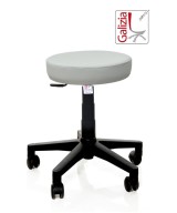 S11N SGABELLO BASSO  IN FINTA PELLE CON BASE IN PLASTICA NERA