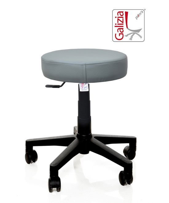 S11N SGABELLO BASSO  IN FINTA PELLE CON BASE IN PLASTICA NERA