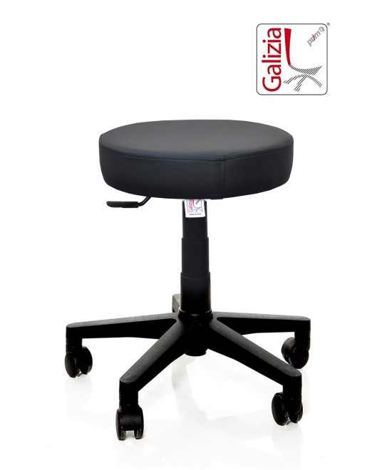 S11N SGABELLO BASSO  IN FINTA PELLE CON BASE IN PLASTICA NERA