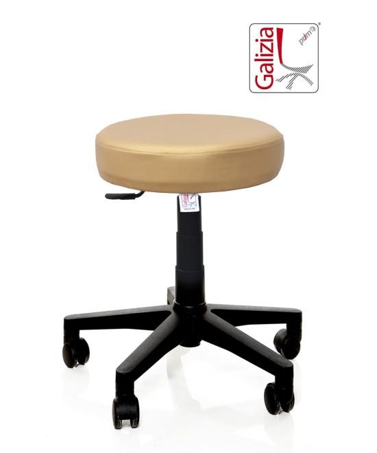 S11N SGABELLO BASSO  IN FINTA PELLE CON BASE IN PLASTICA NERA