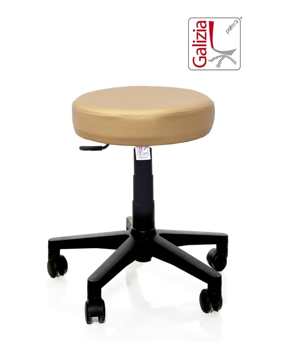 S11N SGABELLO BASSO  IN FINTA PELLE CON BASE IN PLASTICA NERA