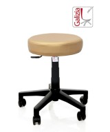 S11N SGABELLO BASSO  IN FINTA PELLE CON BASE IN PLASTICA NERA