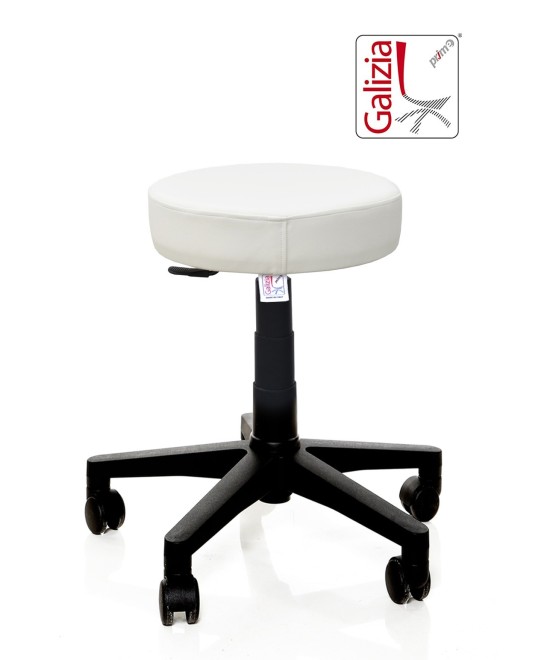 S11N SGABELLO BASSO  IN FINTA PELLE CON BASE IN PLASTICA NERA