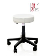 S11N SGABELLO BASSO  IN FINTA PELLE CON BASE IN PLASTICA NERA