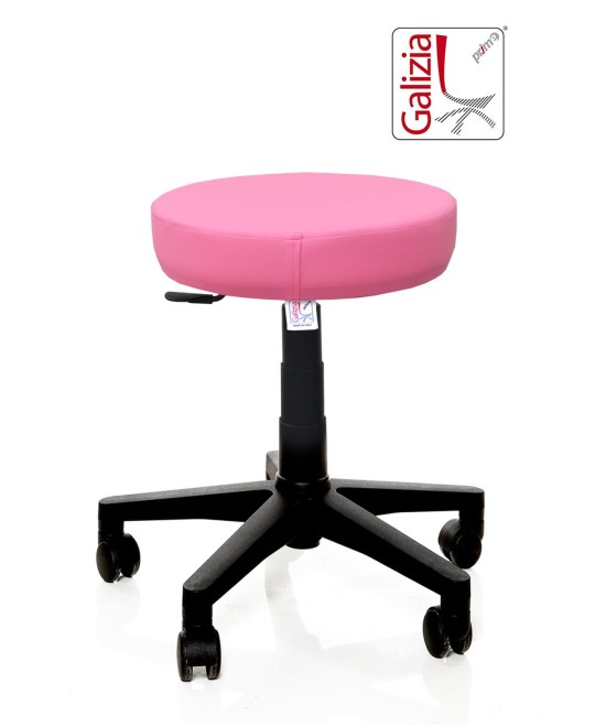 S11N SGABELLO BASSO  IN FINTA PELLE CON BASE IN PLASTICA NERA