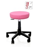 S11N SGABELLO BASSO  IN FINTA PELLE CON BASE IN PLASTICA NERA