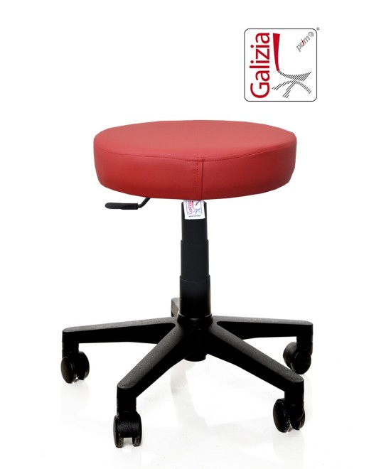 S11N SGABELLO BASSO  IN FINTA PELLE CON BASE IN PLASTICA NERA