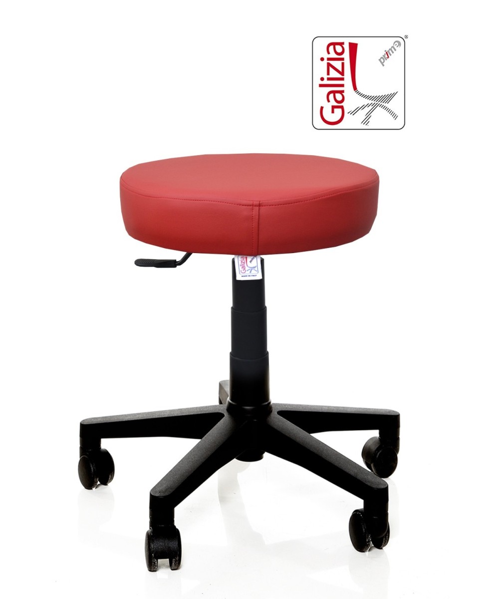 S11N SGABELLO BASSO  IN FINTA PELLE CON BASE IN PLASTICA NERA