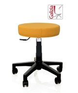 S11N SGABELLO BASSO  IN FINTA PELLE CON BASE IN PLASTICA NERA