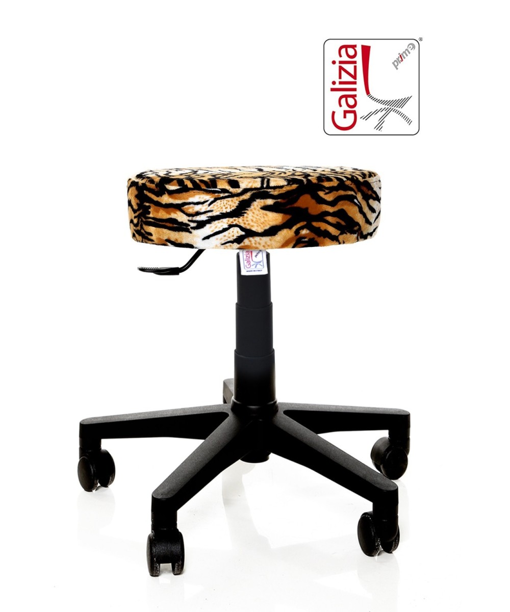 S11N SGABELLO BASSO  IN FINTA PELLE CON BASE IN PLASTICA NERA