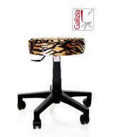 S11N SGABELLO BASSO  IN FINTA PELLE CON BASE IN PLASTICA NERA