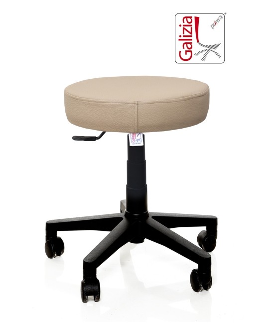 S11N SGABELLO BASSO  IN FINTA PELLE CON BASE IN PLASTICA NERA