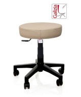 S11N SGABELLO BASSO  IN FINTA PELLE CON BASE IN PLASTICA NERA