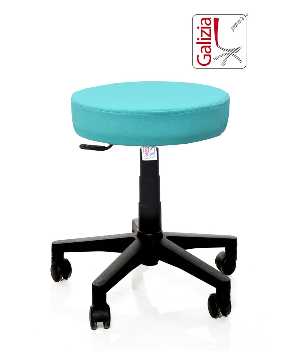 S11N SGABELLO BASSO  IN FINTA PELLE CON BASE IN PLASTICA NERA