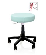 S11N SGABELLO BASSO  IN FINTA PELLE CON BASE IN PLASTICA NERA