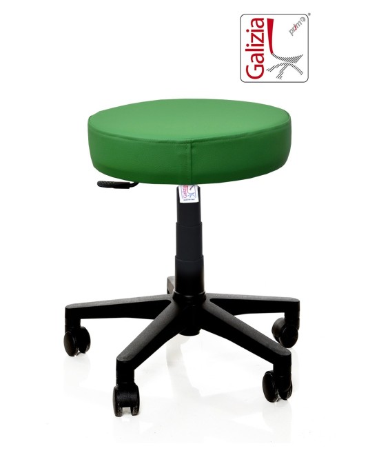 S11N SGABELLO BASSO  IN FINTA PELLE CON BASE IN PLASTICA NERA