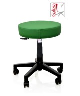 S11N SGABELLO BASSO  IN FINTA PELLE CON BASE IN PLASTICA NERA