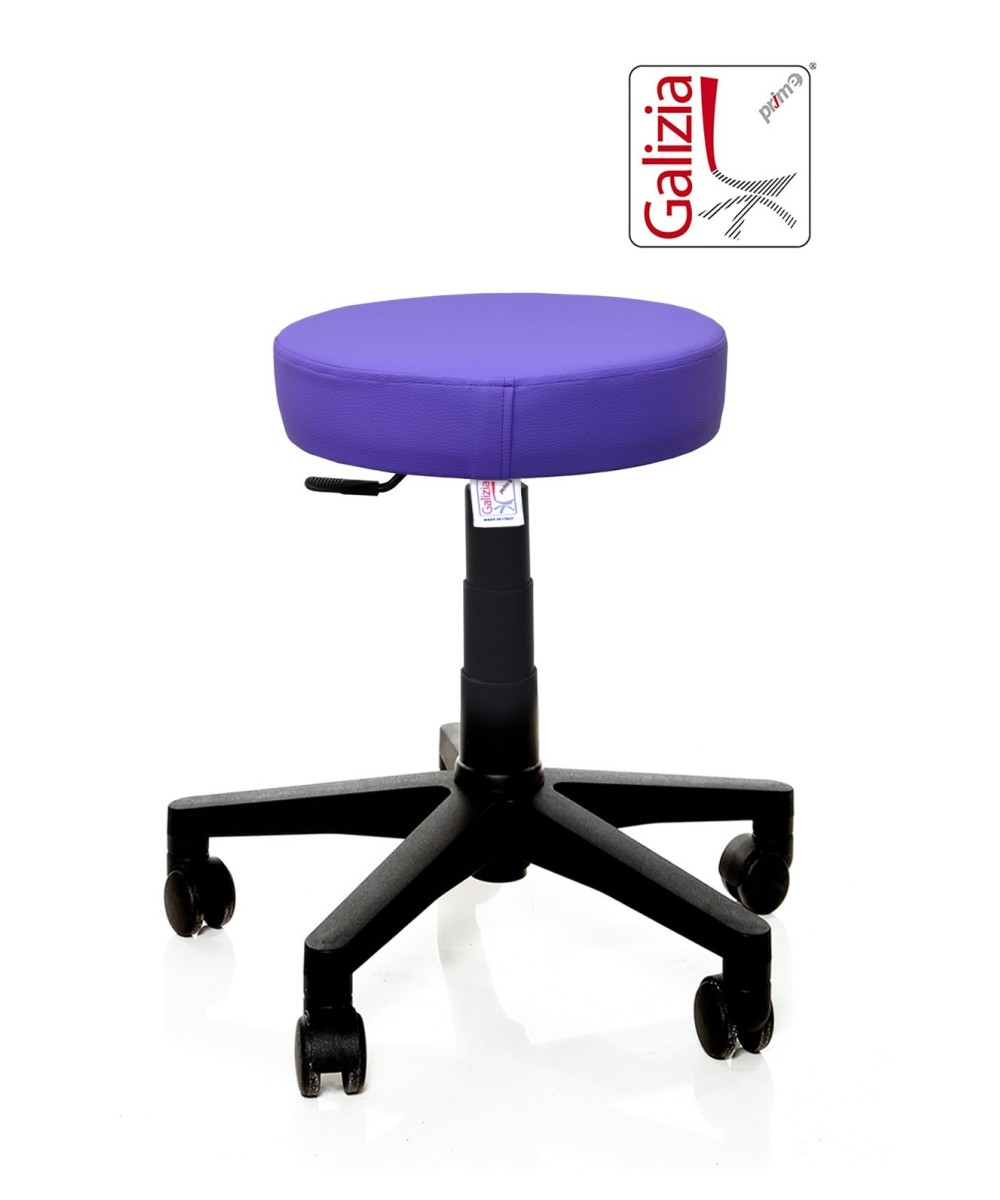 S11N SGABELLO BASSO  IN FINTA PELLE CON BASE IN PLASTICA NERA