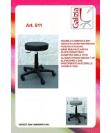 S11N SGABELLO BASSO  IN FINTA PELLE CON BASE IN PLASTICA NERA